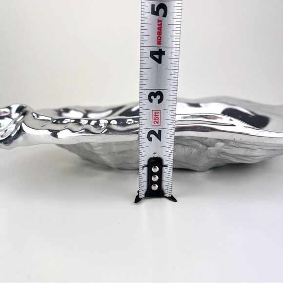 BEATRIZ BALL Oyster Bowl Ocean Platter 15” Aluminum With Two Spoons - Picture 13 of 16